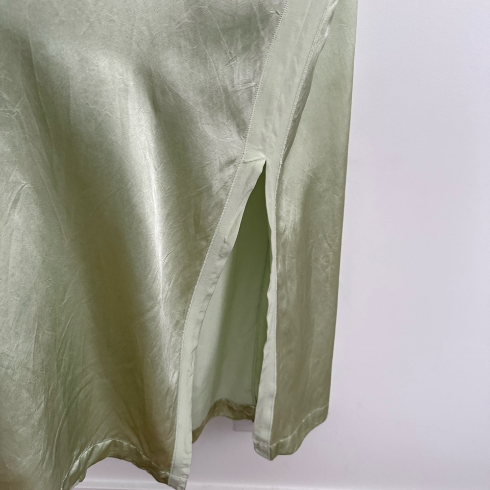 Closed Sleeveless Satin Maxi Dress in Limonada - Picture 7 of 13